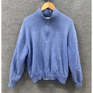 Vintage Fairway & Greene Merino Wool 1/4 Zip Pullover Sweater Size Large Blue